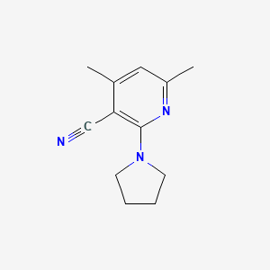 molecular formula C12H15N3 B1331811 4,6-二甲基-2-(吡咯烷-1-基)烟腈 CAS No. 693254-24-9