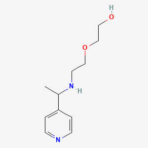 molecular formula C11H18N2O2 B13318112 2-(2-{[1-(Pyridin-4-yl)ethyl]amino}ethoxy)ethan-1-ol 