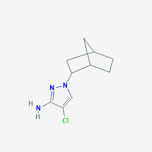 molecular formula C10H14ClN3 B13318114 1-{bicyclo[2.2.1]heptan-2-yl}-4-chloro-1H-pyrazol-3-amine 