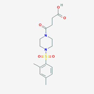 molecular formula C16H22N2O5S B13318134 4-[4-(2,4-Dimethylbenzenesulfonyl)piperazin-1-YL]-4-oxobutanoic acid 