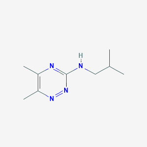 molecular formula C9H16N4 B13318181 5,6-Dimethyl-N-(2-methylpropyl)-1,2,4-triazin-3-amine 