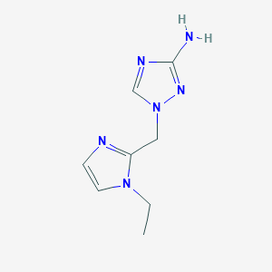 molecular formula C8H12N6 B13318183 1-[(1-Ethyl-1H-imidazol-2-yl)methyl]-1H-1,2,4-triazol-3-amine 