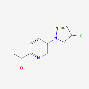 molecular formula C10H8ClN3O B13318197 1-[5-(4-Chloro-1H-pyrazol-1-yl)pyridin-2-yl]ethan-1-one 