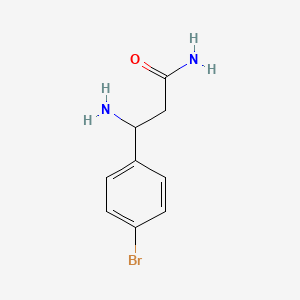 molecular formula C9H11BrN2O B13318205 3-Amino-3-(4-bromophenyl)propanamide 