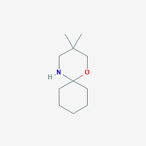 molecular formula C11H21NO B13318213 3,3-Dimethyl-1-oxa-5-azaspiro[5.5]undecane 