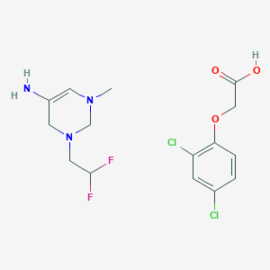 molecular formula C15H19Cl2F2N3O3 B13318234 5-Amino-3-(2,2-difluoroethyl)-1-methyl-1,2,3,4-tetrahydropyrimidine-2,4-D+ 