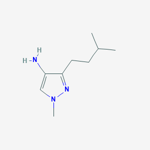 molecular formula C9H17N3 B13318243 1-Methyl-3-(3-methylbutyl)-1H-pyrazol-4-amine 