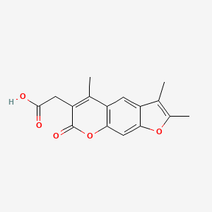 molecular formula C16H14O5 B1331825 (2,3,5-trimethyl-7-oxo-7H-furo[3,2-g]chromen-6-yl)acetic acid CAS No. 664366-07-8