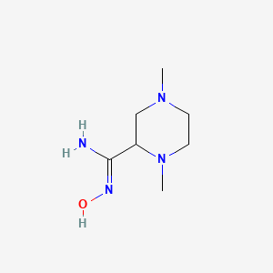 molecular formula C7H16N4O B13318262 N'-hydroxy-1,4-dimethylpiperazine-2-carboximidamide 