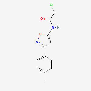 molecular formula C12H11ClN2O2 B13318275 2-chloro-N-[3-(4-methylphenyl)-1,2-oxazol-5-yl]acetamide CAS No. 851721-99-8