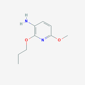 molecular formula C9H14N2O2 B13318294 3-Pyridinamine, 6-methoxy-2-propoxy- 