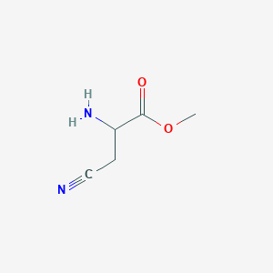 molecular formula C5H8N2O2 B13318339 Methyl 2-amino-3-cyanopropanoate 