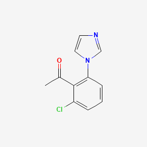 molecular formula C11H9ClN2O B13318346 1-[2-Chloro-6-(1H-imidazol-1-yl)phenyl]ethan-1-one 