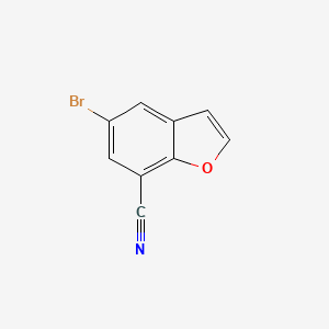 molecular formula C9H4BrNO B13318360 5-Bromo-1-benzofuran-7-carbonitrile 