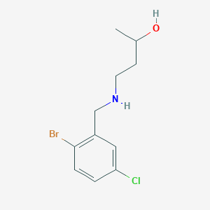 molecular formula C11H15BrClNO B13318377 4-{[(2-Bromo-5-chlorophenyl)methyl]amino}butan-2-ol 