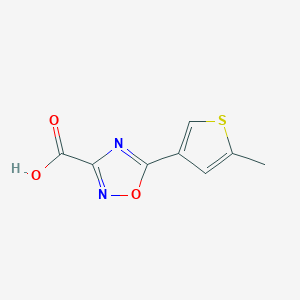 molecular formula C8H6N2O3S B13318378 5-(5-Methylthiophen-3-yl)-1,2,4-oxadiazole-3-carboxylic acid 