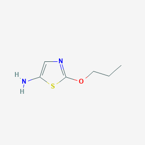 molecular formula C6H10N2OS B13318385 2-Propoxythiazol-5-amine 