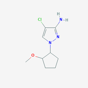 molecular formula C9H14ClN3O B13318436 4-Chloro-1-(2-methoxycyclopentyl)-1H-pyrazol-3-amine 