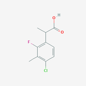 molecular formula C10H10ClFO2 B13318441 2-(4-Chloro-2-fluoro-3-methylphenyl)propanoic acid 