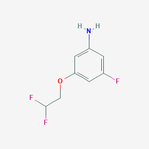 molecular formula C8H8F3NO B13318456 3-(2,2-Difluoroethoxy)-5-fluoroaniline 