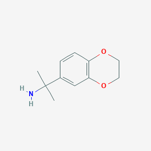 molecular formula C11H15NO2 B13318473 2-(2,3-Dihydro-1,4-benzodioxin-6-yl)propan-2-amine 