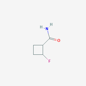 molecular formula C5H8FNO B13318484 2-Fluorocyclobutane-1-carboxamide 