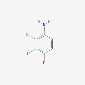 molecular formula C6H4ClFIN B13318502 2-Chloro-4-fluoro-3-iodoaniline 