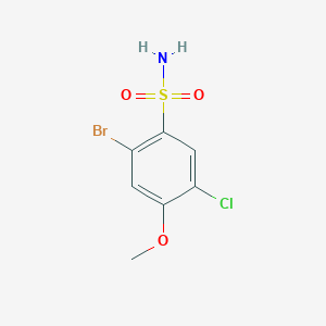 molecular formula C7H7BrClNO3S B13318517 2-Bromo-5-chloro-4-methoxybenzene-1-sulfonamide 