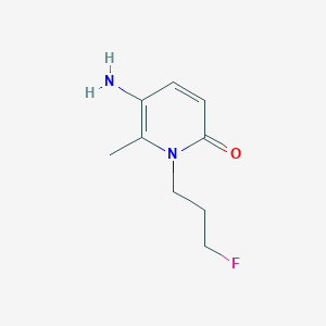 molecular formula C9H13FN2O B13318547 5-Amino-1-(3-fluoropropyl)-6-methyl-1,2-dihydropyridin-2-one 