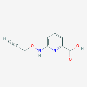 molecular formula C9H8N2O3 B13318554 6-[(Prop-2-yn-1-yloxy)amino]pyridine-2-carboxylic acid 