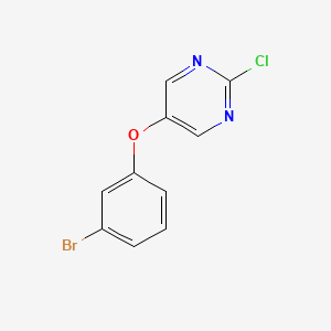 molecular formula C10H6BrClN2O B13318569 5-(3-Bromophenoxy)-2-chloropyrimidine 