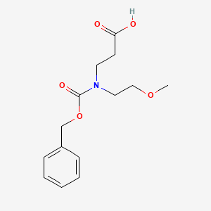 molecular formula C14H19NO5 B13318574 3-{[(Benzyloxy)carbonyl](2-methoxyethyl)amino}propanoic acid 