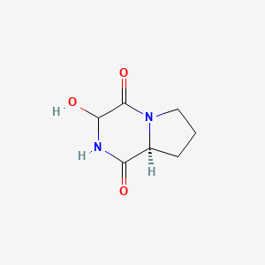 molecular formula C7H10N2O3 B13318610 (8aS)-3-Hydroxyhexahydropyrrolo[1,2-a]pyrazine-1,4-dione 