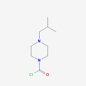 molecular formula C9H17ClN2O B13318630 4-(2-Methylpropyl)piperazine-1-carbonyl chloride 