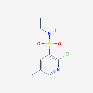 molecular formula C8H11ClN2O2S B13318637 2-Chloro-N-ethyl-5-methylpyridine-3-sulfonamide 