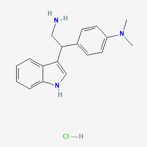 molecular formula C18H22ClN3 B13318640 4-(2-Amino-1-(1h-indol-3-yl)ethyl)-N,N-dimethylaniline hydrochloride 