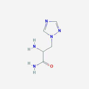 molecular formula C5H9N5O B13318649 2-amino-3-(1H-1,2,4-triazol-1-yl)propanamide 