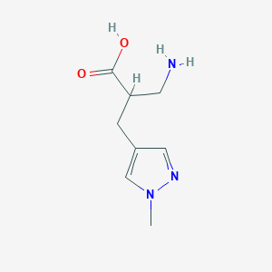 molecular formula C8H13N3O2 B13318670 3-Amino-2-((1-methyl-1h-pyrazol-4-yl)methyl)propanoic acid 