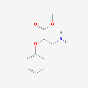 molecular formula C10H13NO3 B13318703 Methyl 3-amino-2-phenoxypropanoate 