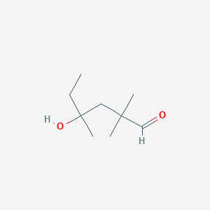 molecular formula C9H18O2 B13318717 4-Hydroxy-2,2,4-trimethylhexanal 