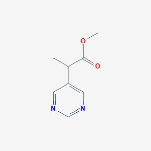 molecular formula C8H10N2O2 B13318744 Methyl 2-(pyrimidin-5-YL)propanoate 