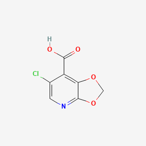 molecular formula C7H4ClNO4 B13318758 6-Chloro-[1,3]dioxolo[4,5-b]pyridine-7-carboxylic acid CAS No. 692057-13-9