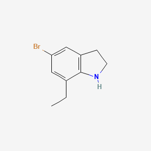 molecular formula C10H12BrN B13318773 5-bromo-7-ethyl-2,3-dihydro-1H-indole 