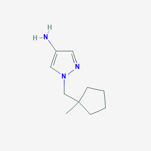 molecular formula C10H17N3 B13318774 1-[(1-Methylcyclopentyl)methyl]-1H-pyrazol-4-amine 