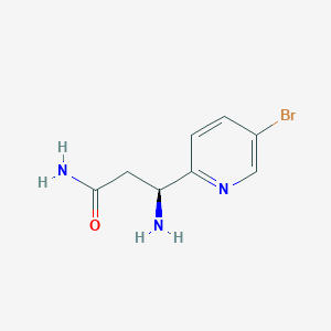 molecular formula C8H10BrN3O B13318784 (3S)-3-Amino-3-(5-bromopyridin-2-YL)propanamide 