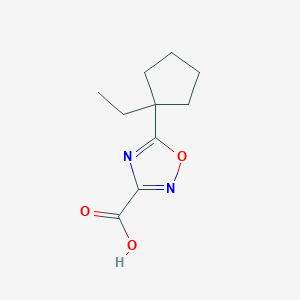 molecular formula C10H14N2O3 B13318806 5-(1-Ethylcyclopentyl)-1,2,4-oxadiazole-3-carboxylic acid 