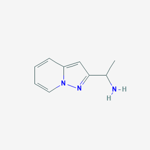 molecular formula C9H11N3 B13318814 1-{Pyrazolo[1,5-a]pyridin-2-yl}ethan-1-amine 