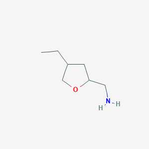 molecular formula C7H15NO B13318817 (4-Ethyltetrahydrofuran-2-yl)methanamine 