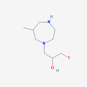 molecular formula C9H19FN2O B13318851 1-Fluoro-3-(6-methyl-1,4-diazepan-1-yl)propan-2-ol 