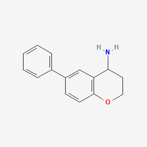 molecular formula C15H15NO B13318858 6-Phenyl-3,4-dihydro-2H-1-benzopyran-4-amine 